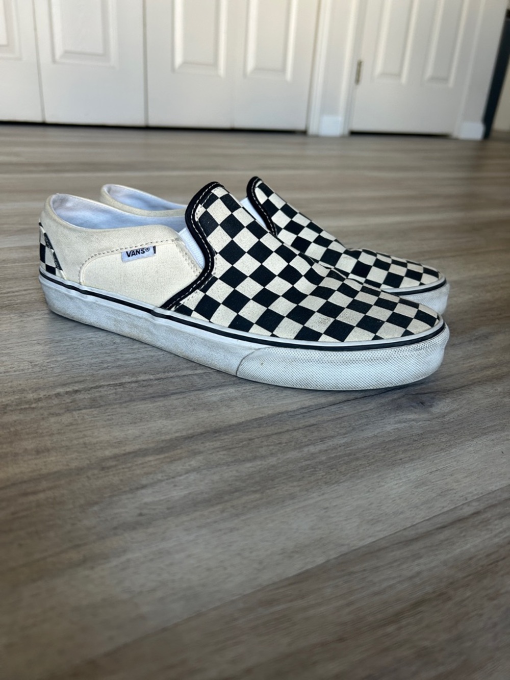 Vans Checkerboard Slip-On Sneakers - Black & White